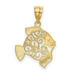 Load image into Gallery viewer, 14K Yellow Gold Filigree Fish Pendant