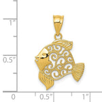 Load image into Gallery viewer, 14K Yellow Gold Filigree Fish Pendant