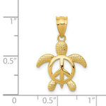 Load image into Gallery viewer, 14K Yellow Gold Peace Turtle Pendant