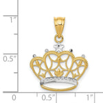 Load image into Gallery viewer, 14K Yellow Gold & Rhodium Crown Pendant
