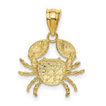 Load image into Gallery viewer, 14K Yellow Gold & Rhodium Diamond-cut Crab Pendant