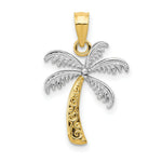 Load image into Gallery viewer, 14K Yellow Gold & Rhodium Palm Tree Pendant