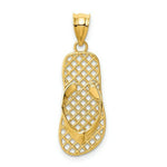 Load image into Gallery viewer, 14K Yellow Gold Mesh Flip flop Pendant