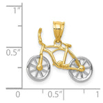 Load image into Gallery viewer, 14K Yellow Gold Yellow & White Gold Moveable Bicycle Pendant