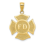 Load image into Gallery viewer, 14K Yellow Gold Fire Department Badge Pendant