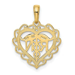 Load image into Gallery viewer, 14K Yellow Gold Registered Nurse Heart Pendant