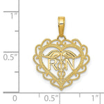 Load image into Gallery viewer, 14K Yellow Gold Registered Nurse Heart Pendant
