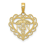 Load image into Gallery viewer, 14K Yellow Gold Registered Nurse Heart Pendant