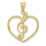 Load image into Gallery viewer, 14K Yellow Gold Treble Clef in Heart Charm