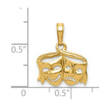 Load image into Gallery viewer, 14K Yellow Gold Satin Polished Open-Backed Comedy/Tragedy Pendant