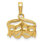 Load image into Gallery viewer, 14K Yellow Gold Satin Polished Open-Backed Comedy/Tragedy Pendant