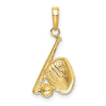 Load image into Gallery viewer, 14K Yellow Gold & Rhodium Baseball, Bat, & Glove Pendant