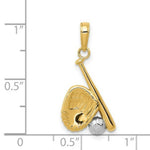 Load image into Gallery viewer, 14K Yellow Gold & Rhodium Baseball, Bat, & Glove Pendant