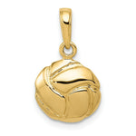 Load image into Gallery viewer, 14K Yellow Gold Solid Satin & Diamond -Cut Volleyball Charm