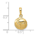 Load image into Gallery viewer, 14K Yellow Gold Solid Satin & Diamond -Cut Volleyball Charm