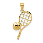 Load image into Gallery viewer, 14K Yellow Gold Diamond-Cut Tennis Racquet Charm