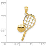 Load image into Gallery viewer, 14K Yellow Gold Diamond-Cut Tennis Racquet Charm