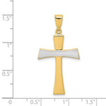 Load image into Gallery viewer, 14K Yellow Gold & Rhodium Polished Cross Pendant