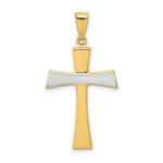 Load image into Gallery viewer, 14K Yellow Gold & Rhodium Polished Cross Pendant
