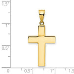 Load image into Gallery viewer, 14K Yellow Gold Hollow Cross Pendant 26mm length