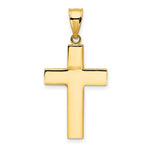 Load image into Gallery viewer, 14K Yellow Gold Hollow Cross Pendant 26mm length