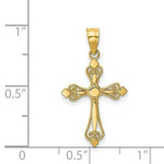 Load image into Gallery viewer, 14K Yellow Gold Mini Budded Cross Pendant