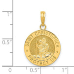 Load image into Gallery viewer, 14K Yellow Gold Saint Christopher Medal Pendant 17mm width
