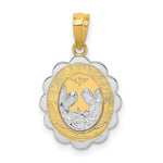 Load image into Gallery viewer, 14K Yellow Gold Yellow & White Gold w/Rhodium Baptism Pendant