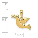 Load image into Gallery viewer, 14K Yellow Gold Polished & Diamond-cut Dove Charm