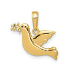 Load image into Gallery viewer, 14K Yellow Gold Polished & Diamond-cut Dove Charm