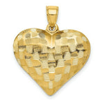 Load image into Gallery viewer, 14K Yellow Gold Textured Puff Heart Pendant