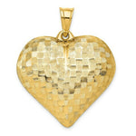 Load image into Gallery viewer, 14K Yellow Gold Textured Puff Heart Pendant