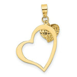 Load image into Gallery viewer, 14K Yellow Gold Open Heart & Puffed Heart Pendant