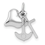 Load image into Gallery viewer, 14K White Gold Heart, Cross and Anchor Pendant