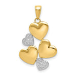 Load image into Gallery viewer, 14K Two-tone Gold Polished Heart Cluster Pendant