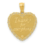 Load image into Gallery viewer, 14K Yellow Gold Polished For My Mom/ Thanks For Everything Pendant