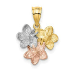 Load image into Gallery viewer, 14K Tri-Color Gold Flower Pendant