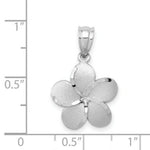 Load image into Gallery viewer, 14K White Polished Satin Diamond-cut Plumeria Pendant