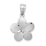 Load image into Gallery viewer, 14K White Polished Satin Diamond-cut Plumeria Pendant