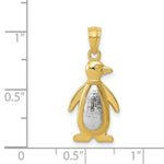 Load image into Gallery viewer, 14K Yellow and White Gold Textured Penguin Pendant