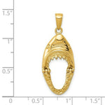 Load image into Gallery viewer, 14K Yellow Gold Polished 2-D Jaws Shark Head Mouth Open Pendant