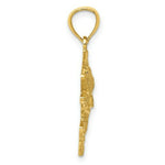 Load image into Gallery viewer, 14K Yellow Gold Polished & Textured Bass Pendant
