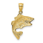 Load image into Gallery viewer, 14K Yellow Gold Polished & Textured Bass Pendant