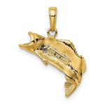 Load image into Gallery viewer, 14K Yellow Gold Polished & Textured Bass Fish Pendant