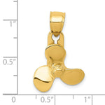 Load image into Gallery viewer, 14K Yellow Gold 3-D Moveable Blade Propeller Pendant