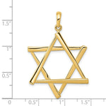Load image into Gallery viewer, 14K Yellow Gold Star of David Pendant 46mm length