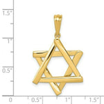 Load image into Gallery viewer, 14K Yellow Gold Star of David Pendant 39mm length