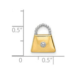 Load image into Gallery viewer, 14K Yellow Gold & Rhodium Purse Slide Pendant