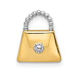 Load image into Gallery viewer, 14K Yellow Gold & Rhodium Purse Slide Pendant