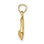 Load image into Gallery viewer, 14K Yellow Gold Gold Polished Textured Ballerina Slippers Charm Pendant